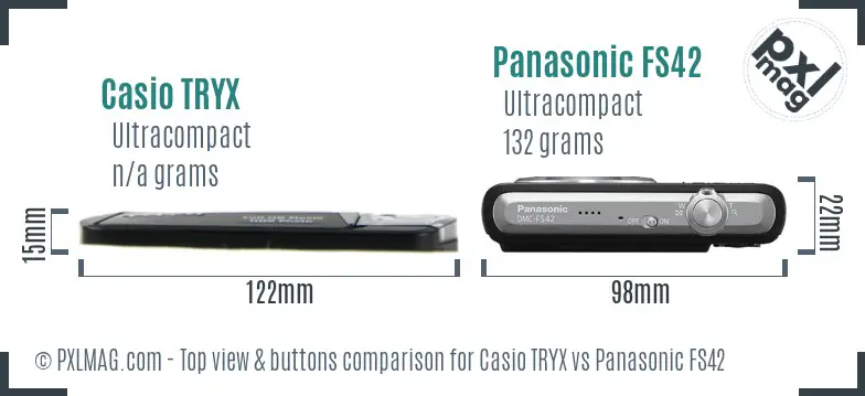 Casio TRYX vs Panasonic FS42 top view buttons comparison