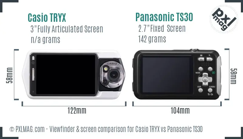 Casio TRYX vs Panasonic TS30 Screen and Viewfinder comparison