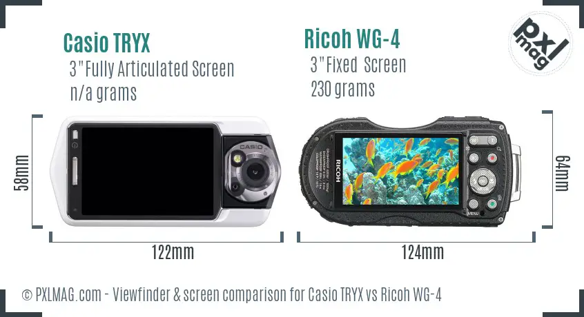 Casio TRYX vs Ricoh WG-4 Screen and Viewfinder comparison Casio TRYX vs Ricoh WG-4 Screen and Viewfinder comparison