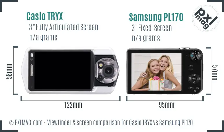 Casio TRYX vs Samsung PL170 Screen and Viewfinder comparison