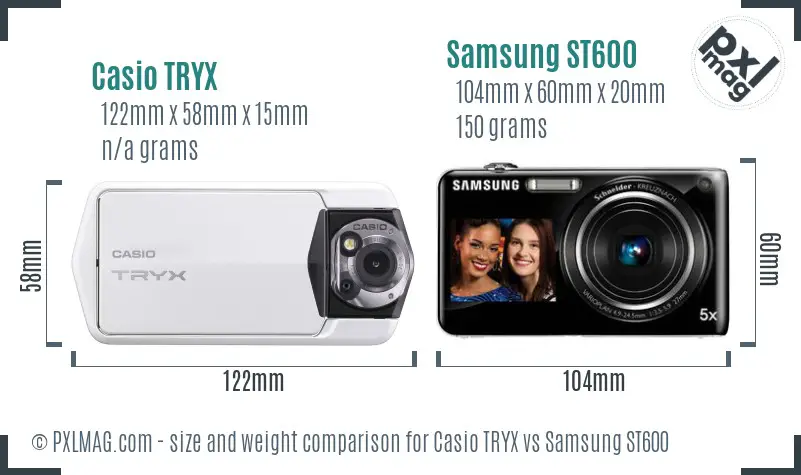 Casio TRYX vs Samsung ST600 size comparison Casio TRYX vs Samsung ST600 size comparison