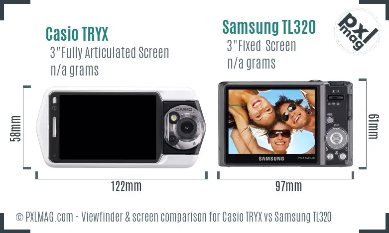 Casio TRYX vs Samsung TL320 Screen and Viewfinder comparison Casio TRYX vs Samsung TL320 Screen and Viewfinder comparison