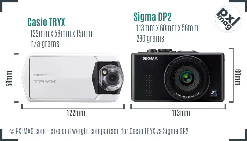 Casio TRYX vs Sigma DP2 size comparison