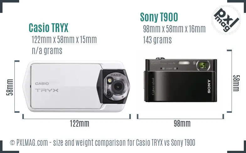 Casio TRYX vs Sony T900 size comparison Casio TRYX vs Sony T900 size comparison