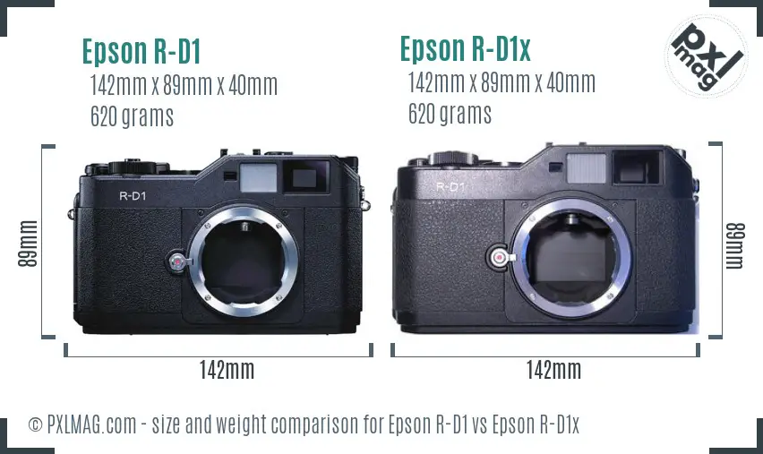 Epson R-D1 vs Epson R-D1x size comparison