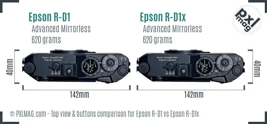 Epson R-D1 vs Epson R-D1x top view buttons comparison