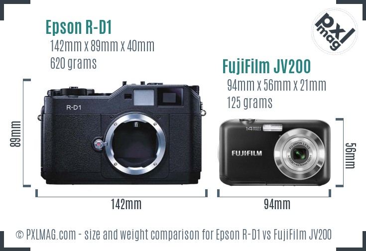 Epson R-D1 vs FujiFilm JV200 size comparison