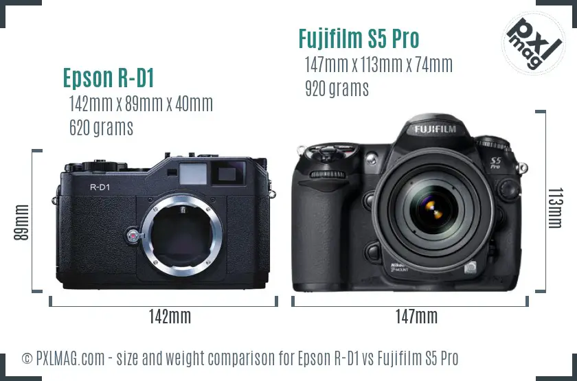 Epson R-D1 vs Fujifilm S5 Pro size comparison Epson R-D1 vs Fujifilm S5 Pro size comparison