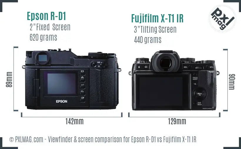 Epson R-D1 vs Fujifilm X-T1 IR Screen and Viewfinder comparison