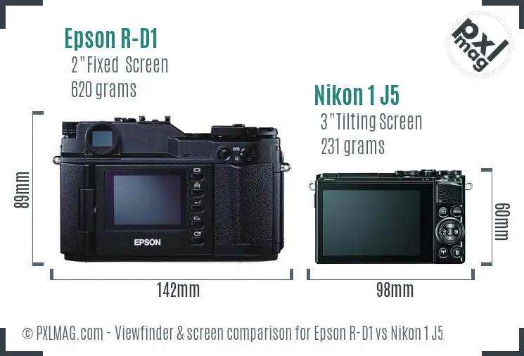 Epson R-D1 vs Nikon 1 J5 Screen and Viewfinder comparison Epson R-D1 vs Nikon 1 J5 Screen and Viewfinder comparison
