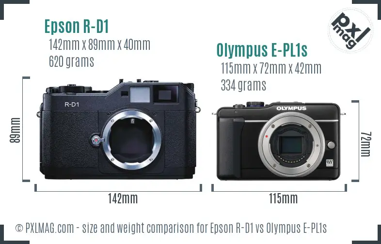 Epson R-D1 vs Olympus E-PL1s size comparison