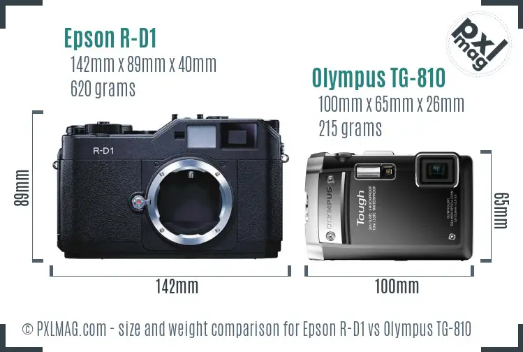 Epson R-D1 vs Olympus TG-810 size comparison