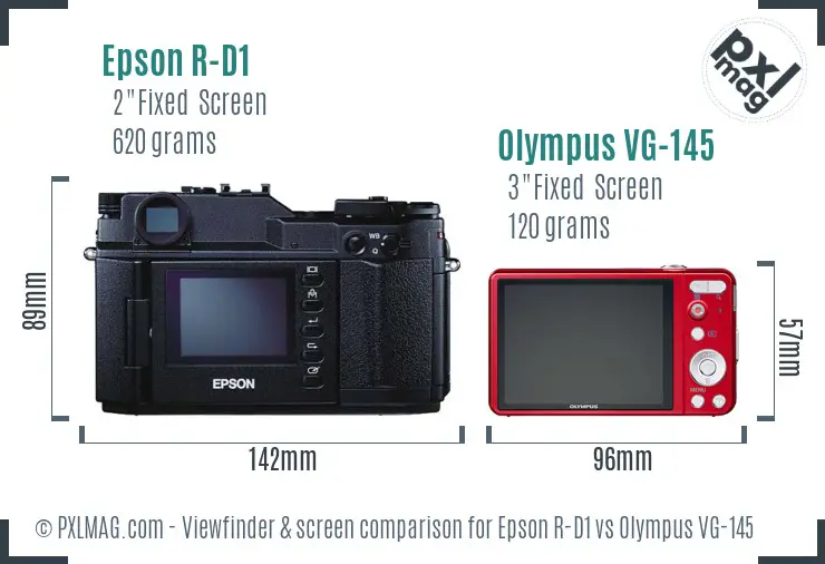 Epson R-D1 vs Olympus VG-145 Screen and Viewfinder comparison