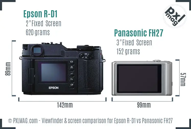 Epson R-D1 vs Panasonic FH27 Screen and Viewfinder comparison