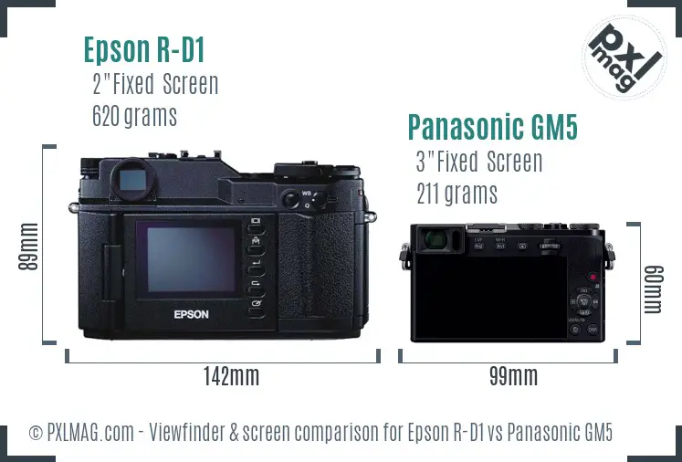 Epson R-D1 vs Panasonic GM5 Screen and Viewfinder comparison Epson R-D1 vs Panasonic GM5 Screen and Viewfinder comparison