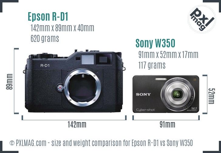 Epson R-D1 vs Sony W350 size comparison Epson R-D1 vs Sony W350 size comparison