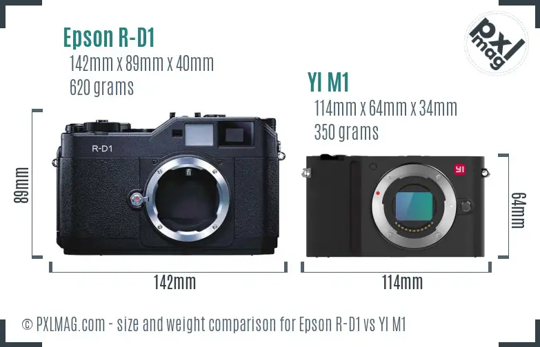 Epson R-D1 vs YI M1 size comparison