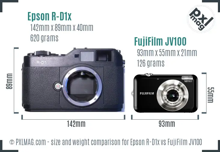 Epson R-D1x vs FujiFilm JV100 size comparison