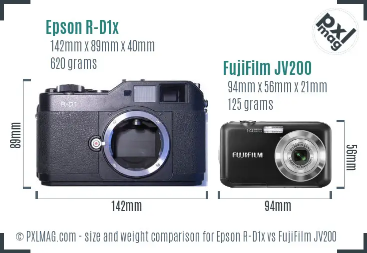 Epson R-D1x vs FujiFilm JV200 size comparison
