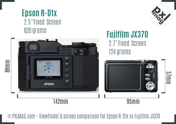 Epson R-D1x vs Fujifilm JX370 Screen and Viewfinder comparison