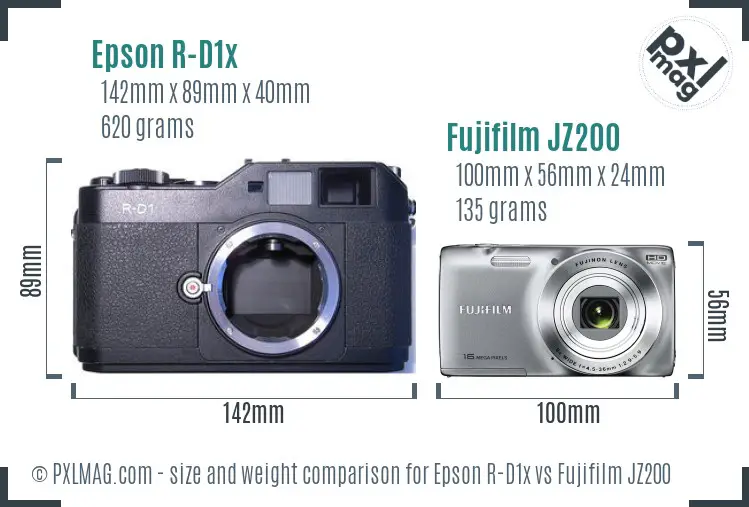 Epson R-D1x vs Fujifilm JZ200 size comparison