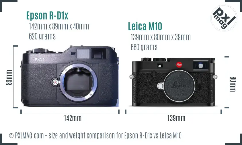 Epson R-D1x vs Leica M10 size comparison Epson R-D1x vs Leica M10 size comparison