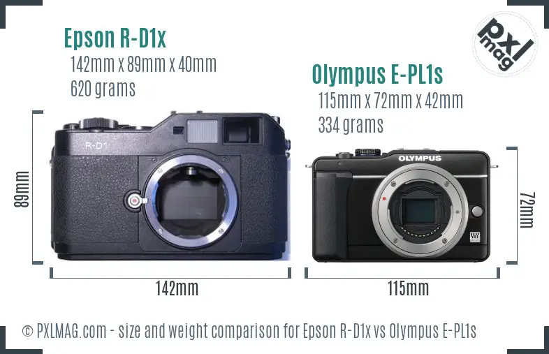 Epson R-D1x vs Olympus E-PL1s size comparison