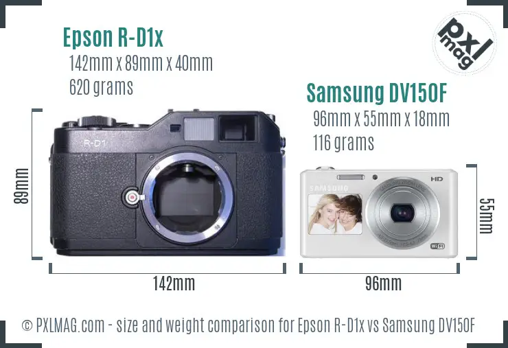 Epson R-D1x vs Samsung DV150F size comparison Epson R-D1x vs Samsung DV150F size comparison