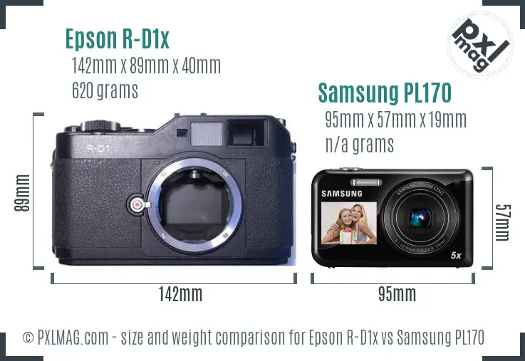 Epson R-D1x vs Samsung PL170 size comparison
