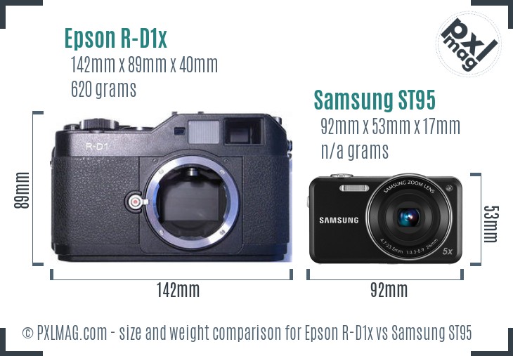 Epson R-D1x vs Samsung ST95 size comparison Epson R-D1x vs Samsung ST95 size comparison