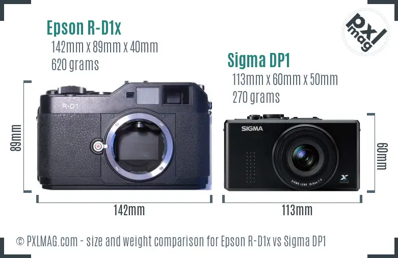 Epson R-D1x vs Sigma DP1 size comparison Epson R-D1x vs Sigma DP1 size comparison