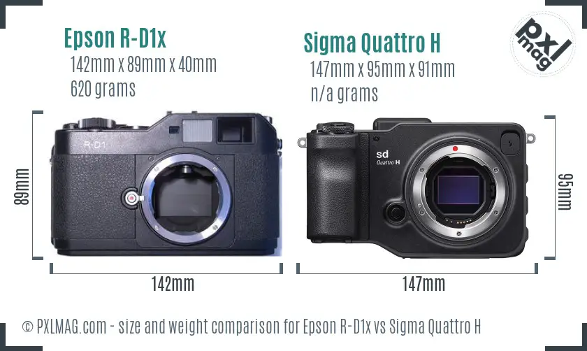 Epson R-D1x vs Sigma Quattro H size comparison