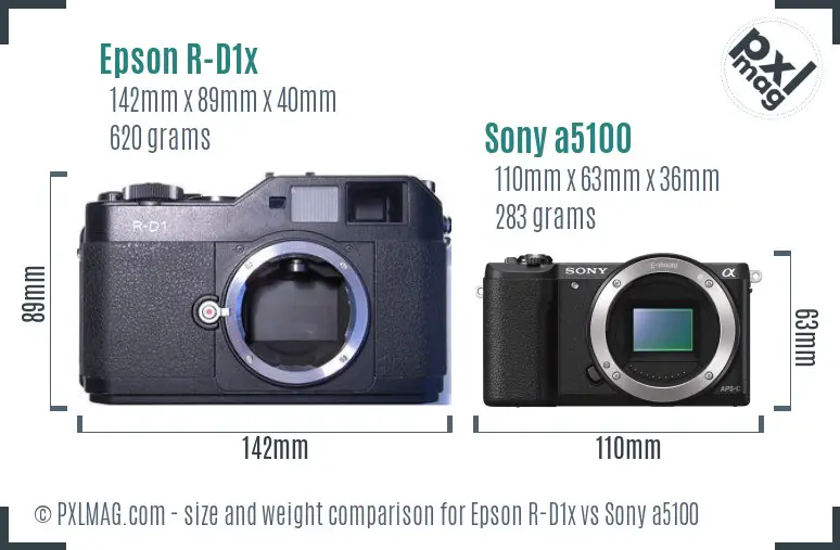 Epson R-D1x vs Sony a5100 size comparison Epson R-D1x vs Sony a5100 size comparison