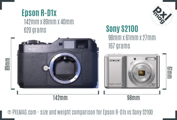 Epson R-D1x vs Sony S2100 size comparison