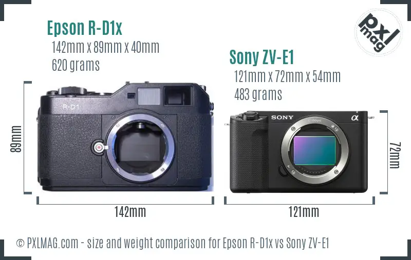 Epson R-D1x vs Sony ZV-E1 size comparison Epson R-D1x vs Sony ZV-E1 size comparison