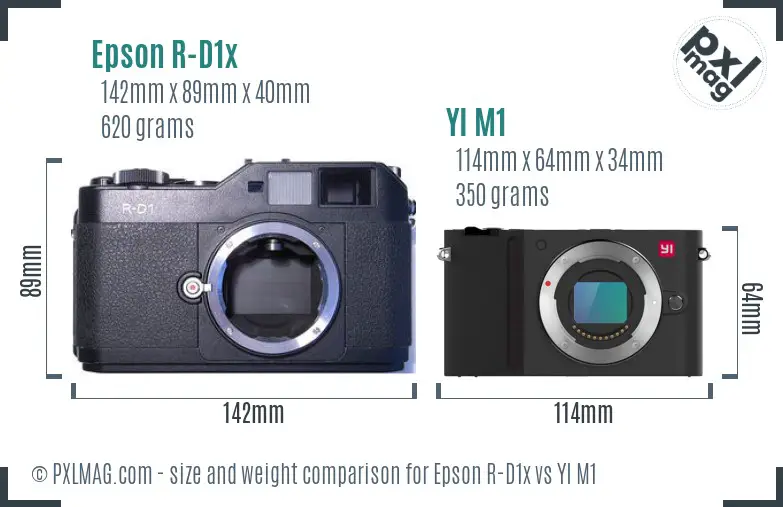 Epson R-D1x vs YI M1 size comparison