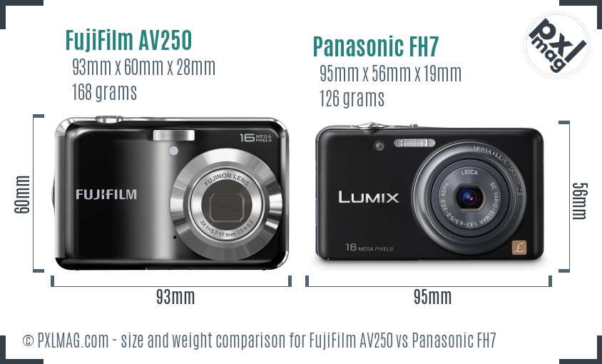 FujiFilm AV250 vs Panasonic FH7 size comparison FujiFilm AV250 vs Panasonic FH7 size comparison