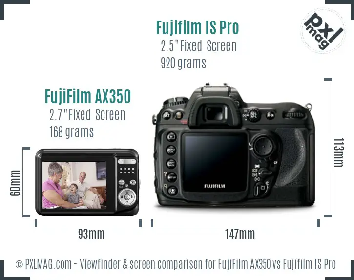 FujiFilm AX350 vs Fujifilm IS Pro Screen and Viewfinder comparison FujiFilm AX350 vs Fujifilm IS Pro Screen and Viewfinder comparison
