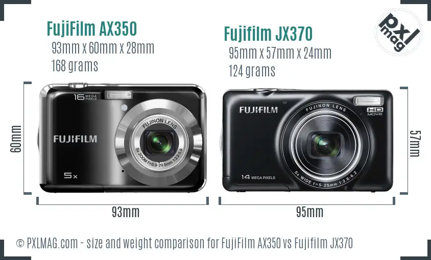 FujiFilm AX350 vs Fujifilm JX370 size comparison FujiFilm AX350 vs Fujifilm JX370 size comparison