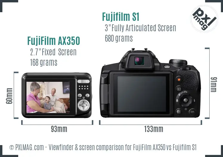 FujiFilm AX350 vs Fujifilm S1 Screen and Viewfinder comparison FujiFilm AX350 vs Fujifilm S1 Screen and Viewfinder comparison