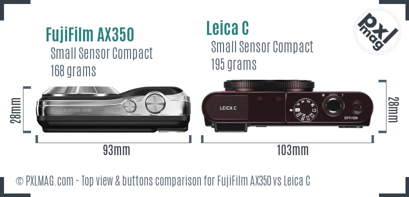FujiFilm AX350 vs Leica C top view buttons comparison