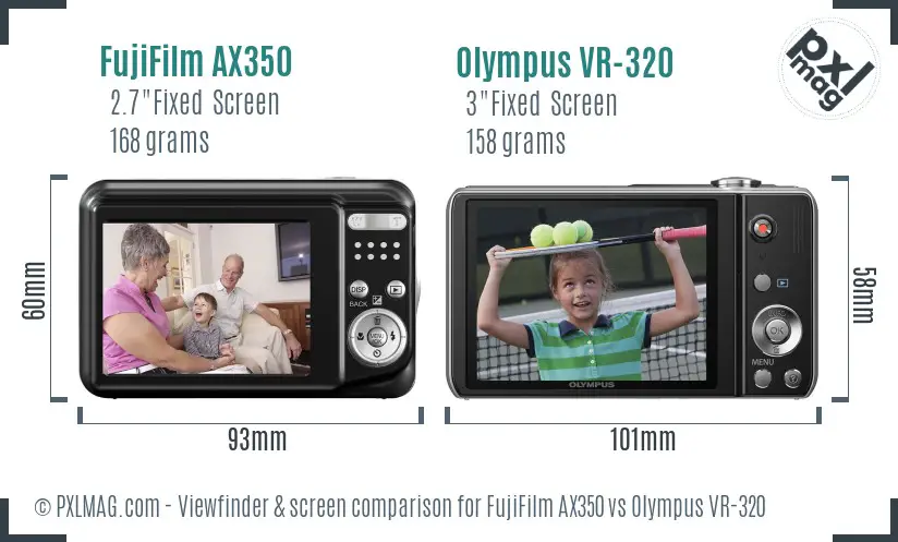 FujiFilm AX350 vs Olympus VR-320 Screen and Viewfinder comparison FujiFilm AX350 vs Olympus VR-320 Screen and Viewfinder comparison
