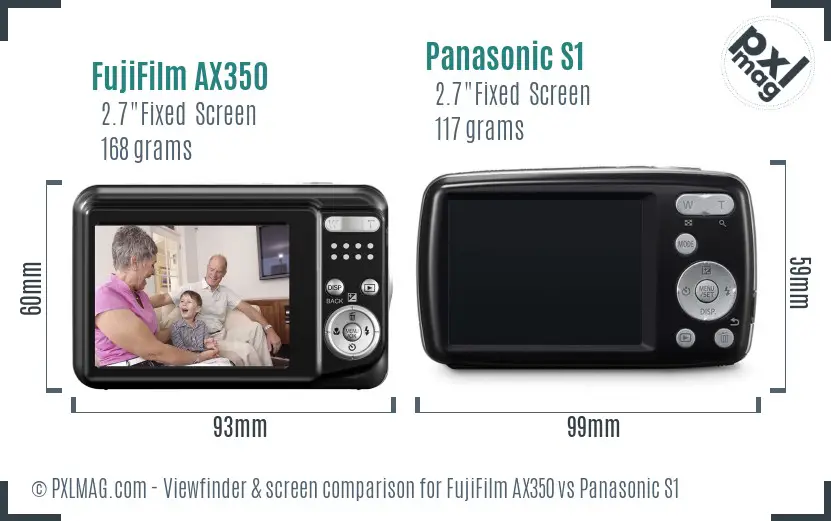 FujiFilm AX350 vs Panasonic S1 Screen and Viewfinder comparison FujiFilm AX350 vs Panasonic S1 Screen and Viewfinder comparison