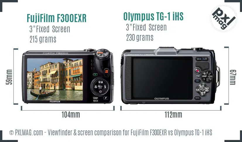 FujiFilm F300EXR vs Olympus TG-1 iHS Screen and Viewfinder comparison