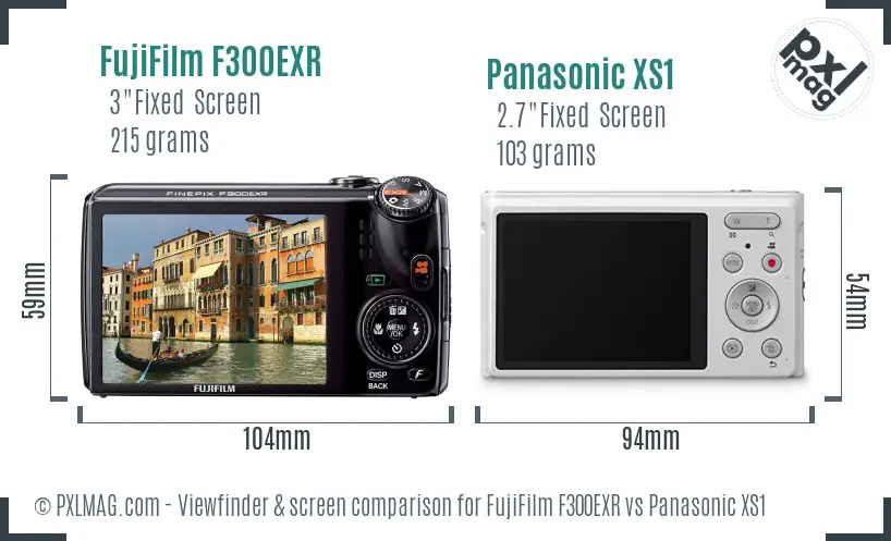 FujiFilm F300EXR vs Panasonic XS1 Screen and Viewfinder comparison FujiFilm F300EXR vs Panasonic XS1 Screen and Viewfinder comparison