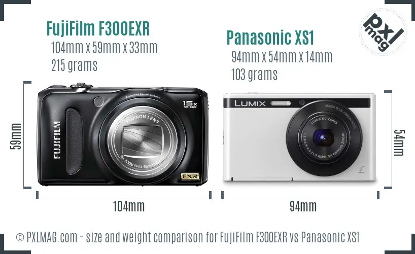 FujiFilm F300EXR vs Panasonic XS1 size comparison FujiFilm F300EXR vs Panasonic XS1 size comparison