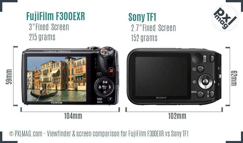 FujiFilm F300EXR vs Sony TF1 Screen and Viewfinder comparison