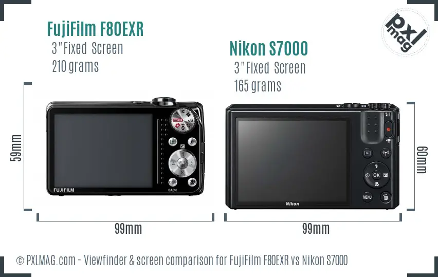FujiFilm F80EXR vs Nikon S7000 Screen and Viewfinder comparison FujiFilm F80EXR vs Nikon S7000 Screen and Viewfinder comparison