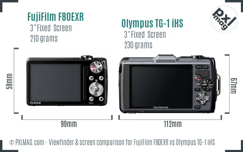 FujiFilm F80EXR vs Olympus TG-1 iHS Screen and Viewfinder comparison