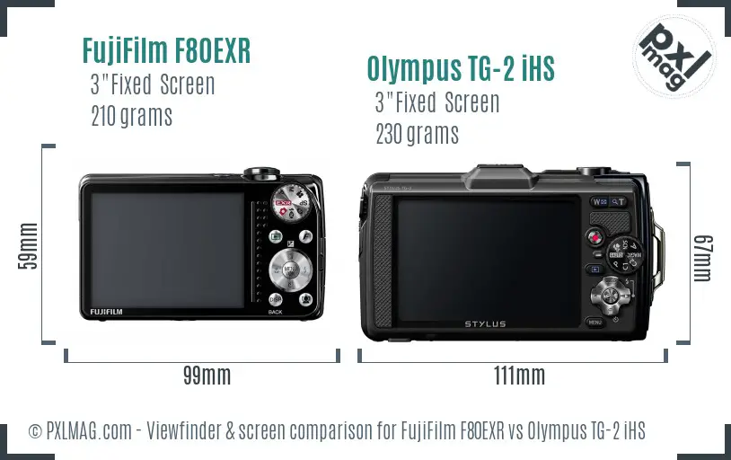 FujiFilm F80EXR vs Olympus TG-2 iHS Screen and Viewfinder comparison FujiFilm F80EXR vs Olympus TG-2 iHS Screen and Viewfinder comparison